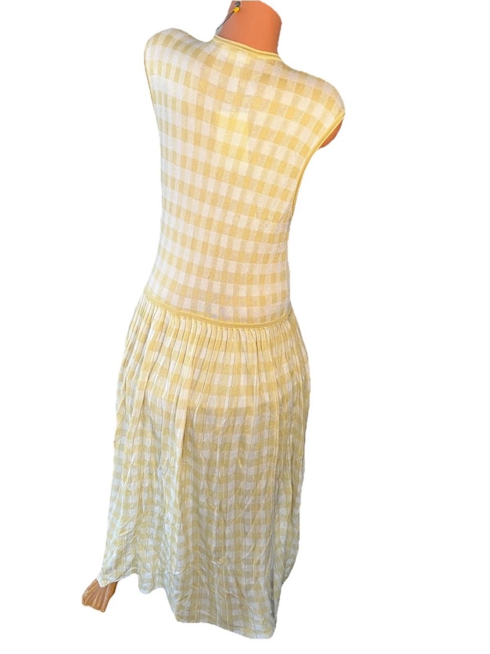 Everlane NWT Yellow Gingham Sleeveless Midi Dress XL Viscose Bridgerton - Picture 9 of 11